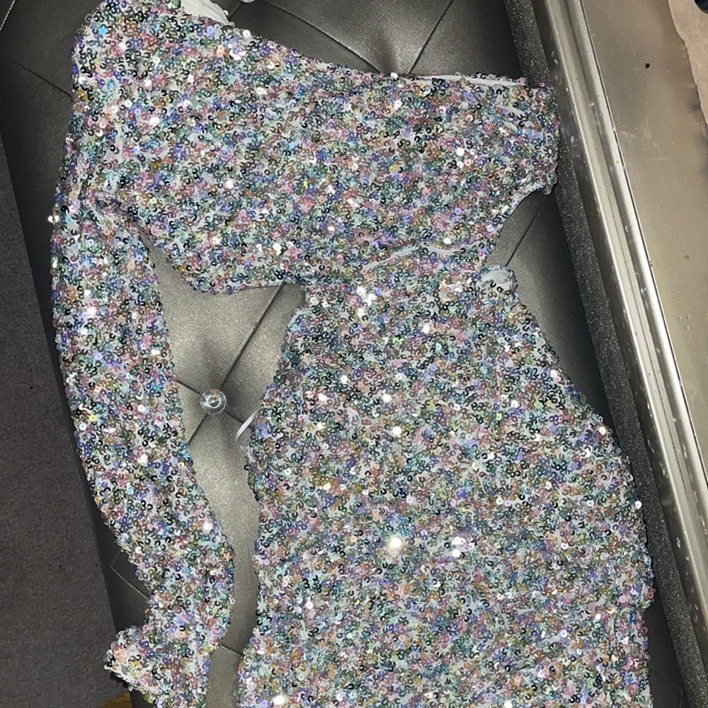 Sequin silver dress